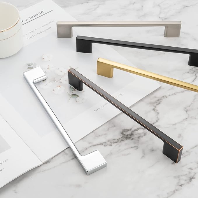 KOOFIZO 5 Pack 11-5/16 Inch Brushed Gold Kitchen Cabinet Pulls Gold Cabinet Handles Gold Cabinet Hardware for Kitchen Cabinets Drawer P01 Dresser Cupboard Bedroom Bathroom