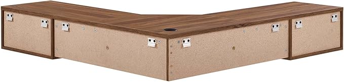 Modway EEI-6181-WAL Render Wall Mount Corner Office Desk, Walnut