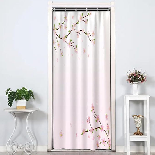 Cherry Blossom Shower Curtain Japan Pink Floral Landscape Shower Curtains for Girly Woman Bathroom Decor Accessories Waterproof Polyester Fabric with Hooks, 36 x 72 Inch