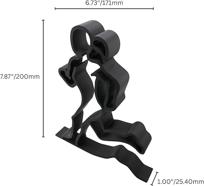 Runner Sculpture – Minimalist Running Figurine | Motivational Gift for Runners, Athletes & Fitness Lovers (Athletic Female Runner Matte Black)