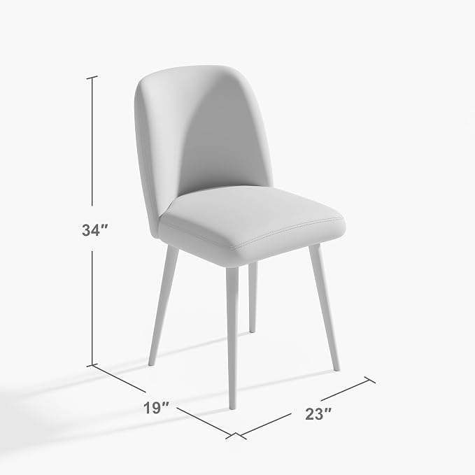 Casaphoria Dining Chairs Set of 2, Modern Fabric Kitchen Chairs with Grey Metal Legs, Comfortable Dining Room Side Chairs for Home, Living Room,Restaurant