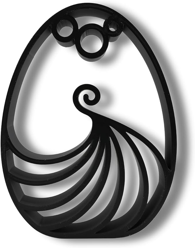 Easter Egg Sculpture – Minimalist Decorative Accent for Spring & Year-Round Home Decor | Collectible Design | Modern Holiday Display (Elegant Twirl Matte Black)