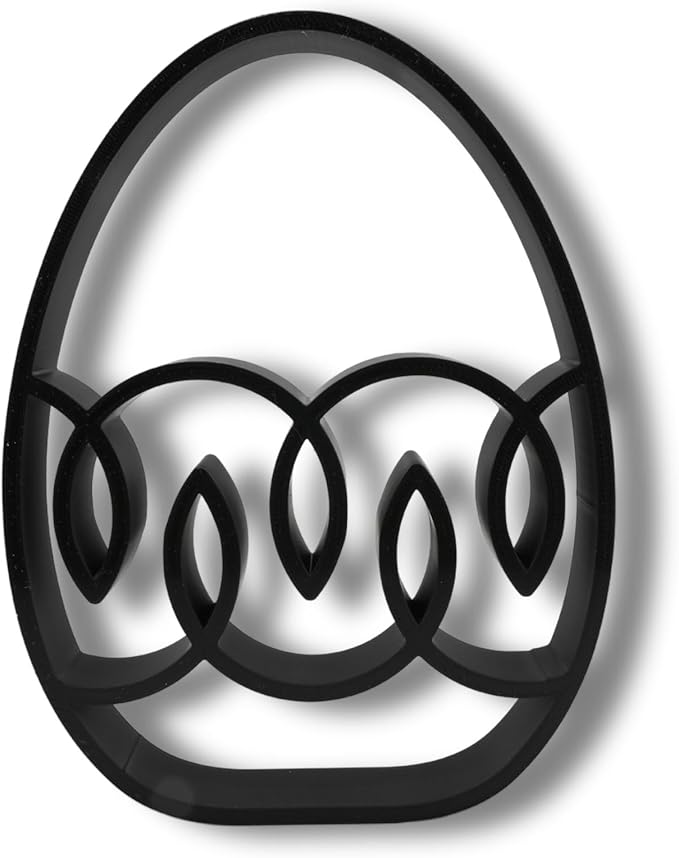 Easter Egg Sculpture – Minimalist Decorative Accent for Spring & Year-Round Home Decor | Collectible Design | Modern Holiday Display (Ribbon Drift Matte Black)