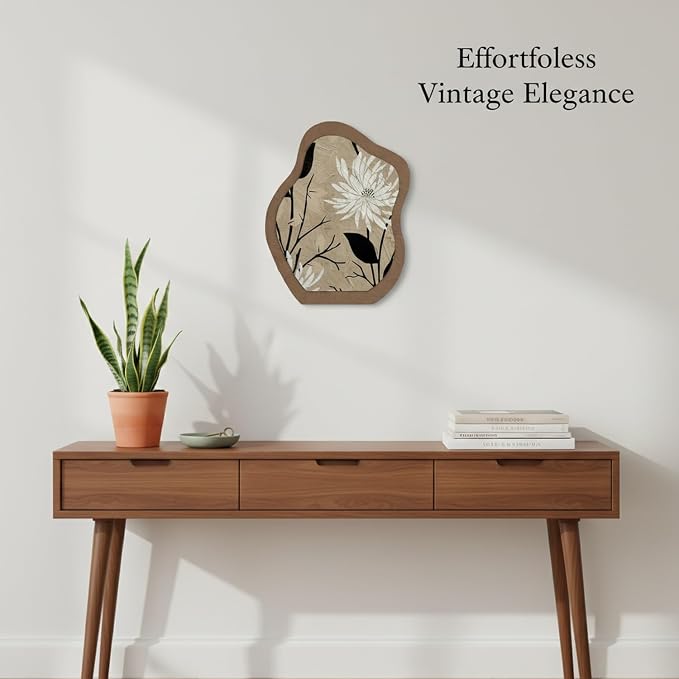 Syyavrrta Mid-Century Modern Wood Wall Art, 13 x 7.9 Inch Textured MDF Boho Decor for Living Room, Office, and Home (1 Piece)