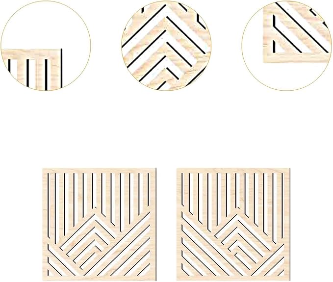 2Pcs Geometric Wood Wall Art Boho Abstract Wall Decor Wood Abstract Wall Panels for Bedroom Home Office Decoration, Maple Color