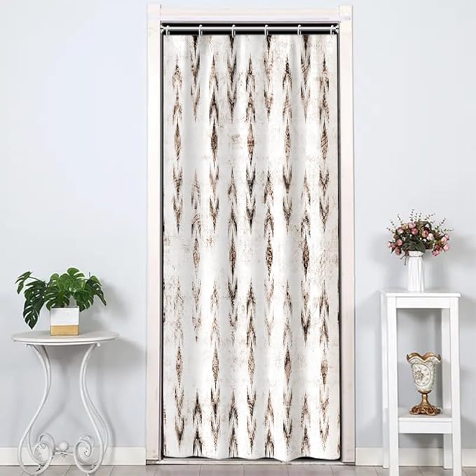 Abstract Shower Curtain Grunge Rustic Black Brown Blurry Arrow Pattern Shower Curtains for Modern Farmhouse Bathroom Waterproof Fabric Decor Set with Hooks, 36W x 72H Inch