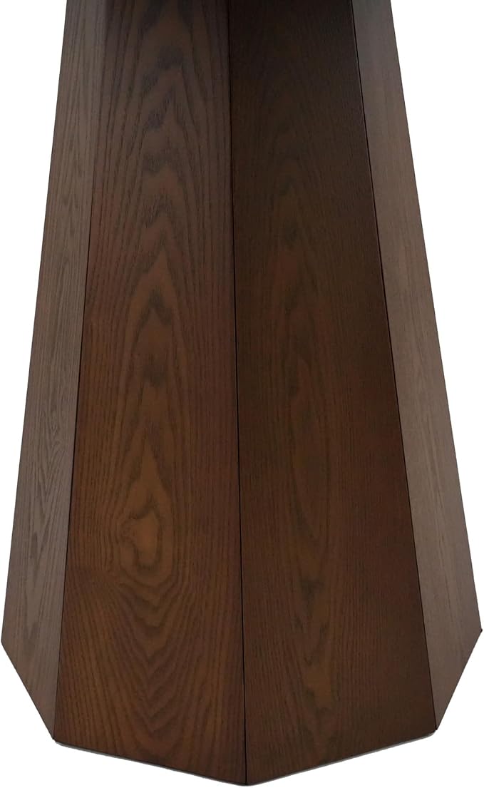 39” Round Solid Wood Dining Table for 4-5 People, Modern Pedestal Small Kitchen Table Circle Tabletop with Walnut Wood Grain Finish, Saving Space, Walnut