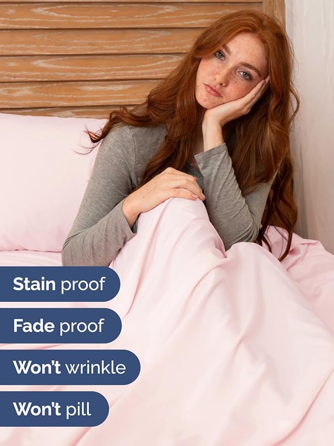 Extra Deep Full Sheet Set - 6 Piece Breathable and Cooling Sheets - Hotel Luxury Bedding for Women, Men, Kids & Teens - Easy & Secure Fit - Soft and Wrinkle Free - Extra Deep Pockets - Lavender Pink