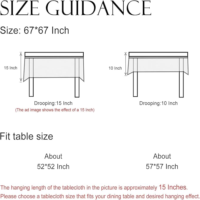 ISAENNE Designer Bohemian Linen Green Small Square Tablecloth,Floral Indoor Table Cloth,Stain Resistant Home Decor Tablecloths for Dining Thanksgiving Kitchen Party Christmas,67"*67"-Naples