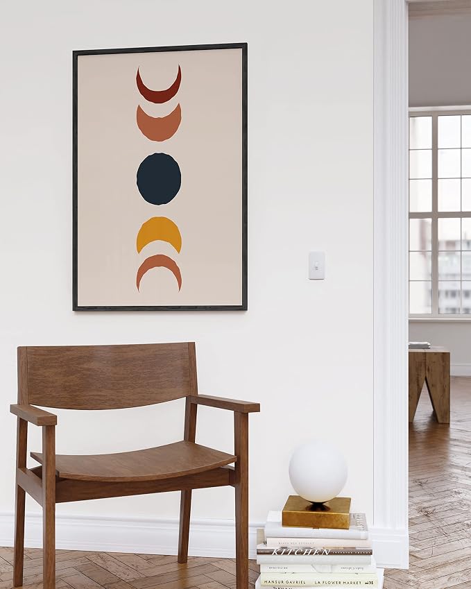 HAUS AND HUES Moon Phases Wall Art - Modern Celestial Decor, Mid Century Boho Moon Phases Print for Bedroom, Living Room, Office, Unframed 24x36