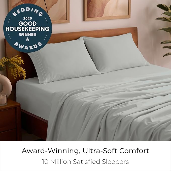 Mellanni Full Sheets Set - 4 PC Iconic Collection Bedding - Hotel Luxury, Extra Soft, Cooling Bed Sheets - Wrinkle, Fade, Stain Resistant (Full, Spa Mint)