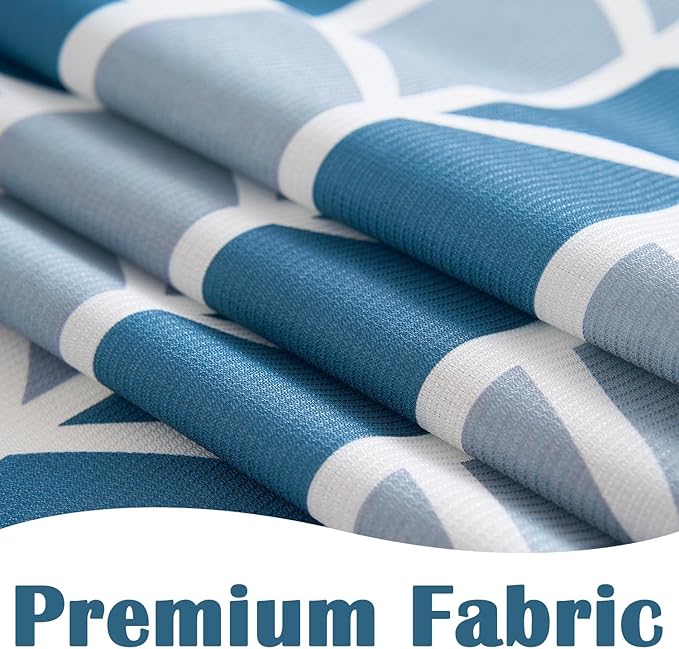 jinchan Blue and White Geometric Shower Curtain Chevron Arrow Farmhouse Shower Curtains for Bathroom Modern Waterproof Fabric with 12 Hooks 70x72 Inches