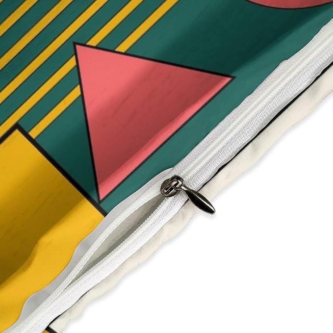 Colorful Aesthetic Comforter Cover Geometry Bed Set, Retro Atomic Duvet Cover，Modern Mid Century Bedding Sets，Aesthetic Abstract Art Bedding 3 Piece (1 Duvet Cover 86"x70" + 2 Pillow Sham 20"x30")
