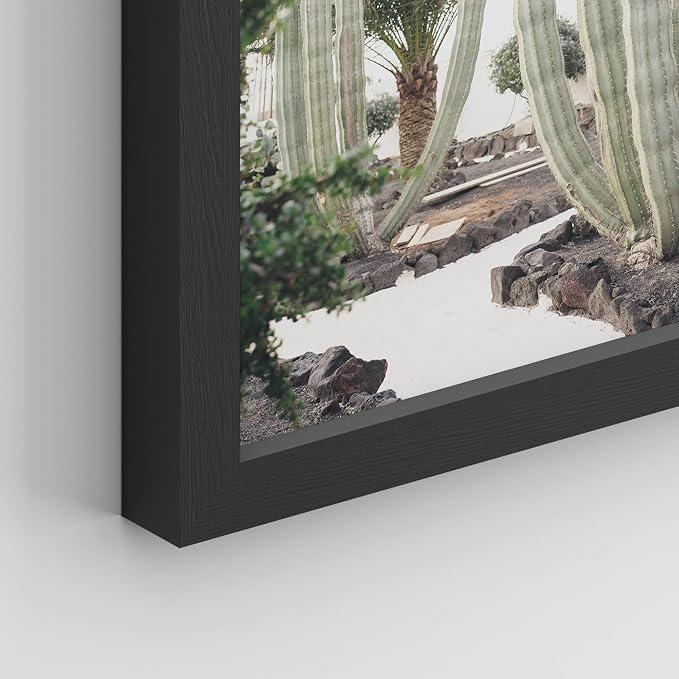 SIGNWIN Framed Cactus Desert Wall Art, Set of 4 Cactus Desert Wall Decor Prints, Nature Wilderness Wall Décor for Living Room, Bedroom - 12"x16" Black