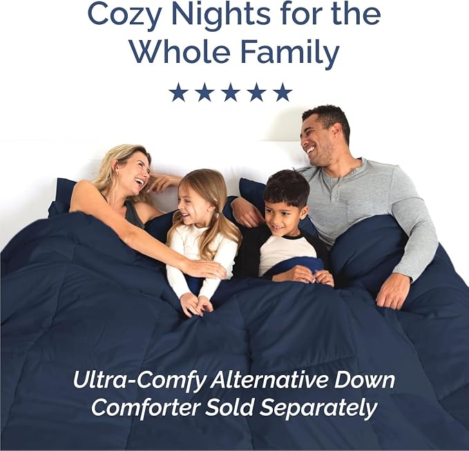 Cal King Size 4 Piece Sheet Set - Comfy Breathable & Cooling Sheets - Hotel Luxury Bed Sheets for Women & Men - Deep Pockets, Easy-Fit, Soft & Wrinkle Free Sheets - Navy Blue Oeko-Tex Bed Sheet Set