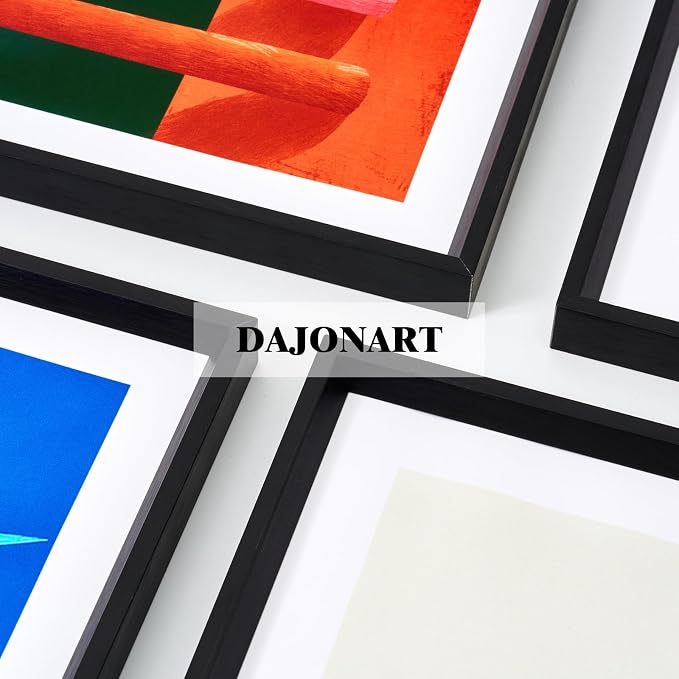 Framed Modern Interior Wall Art for Living Room, 12x16 Inch Abstract Chair and Tulip Print, Minimalist Geometric Artwork for Walls with Matte Black Metal Frame, Bedroom Office Wall Decor