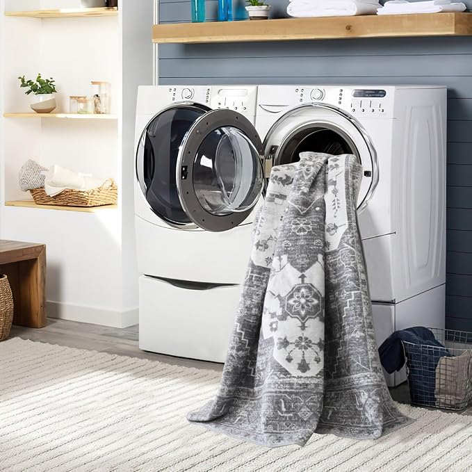 vivorug Runner Rug 2'x7' Vintage Washable Non-Slip Runners for Hallways Kitchen Entryway Laundry Room Carpet Hallway Runner Grey Floral
