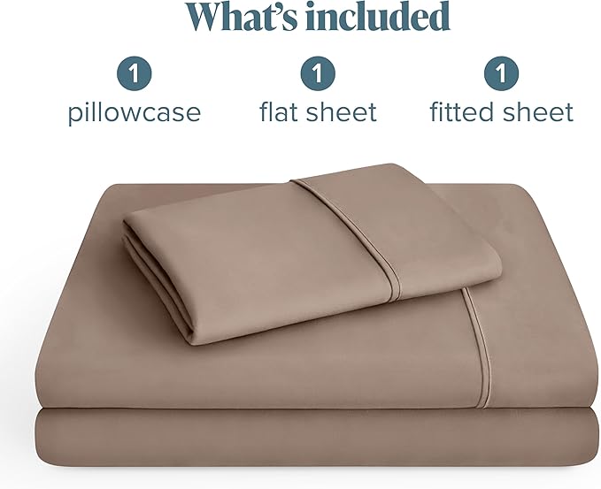 Bare Home Twin XL Sheet Set - 1800 Ultra-Soft Microfiber Twin Extra Long Bed Sheets - Double Brushed - Deep Pockets - Easy Fit - 3 Piece Set - Bedding Sheets & Pillowcases (Twin XL, Taupe)