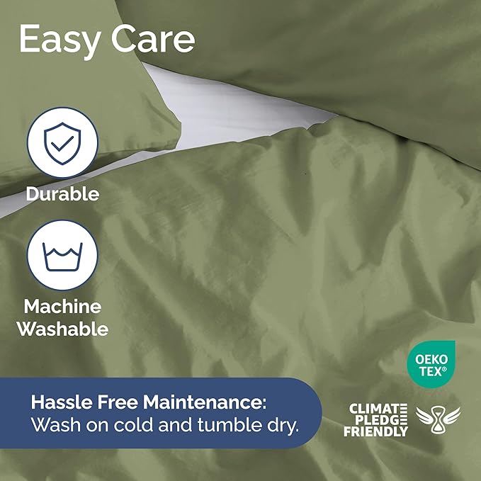 Duvet Cover Twin/Twin XL Size - Extra Soft Twin/Twin XL Size Duvet Cover - Breathable, Easy Care and Fade Free with Zipper Closures & Ties - 68" x 90" Inches - (Sage Green) Comforter Not Included