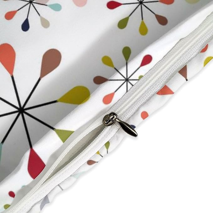 Mid Century Bedding Set,Modern Geometric Atomic Abstract Iconic Pattern 1950s 1960s Retro Style Comforter Set with Pillowcase for Bedroom Bed Decor,Full 79"x90"