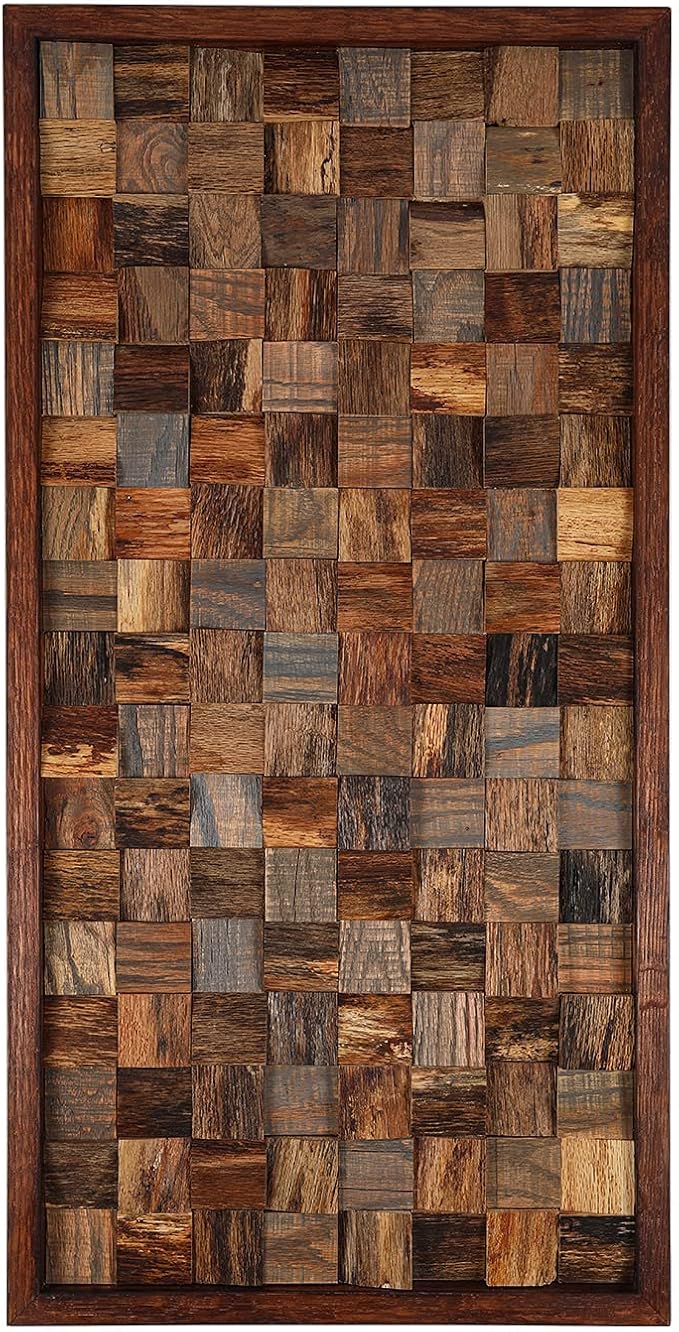 CONSDAN Wood Wall Decor | USA Grown Hardwood, Rustic Wooden Wall Art, Home Decorations for Living Room and Bedroom Aesthetic, Framed and Ready to Hang, Rustic, 36" x 18"