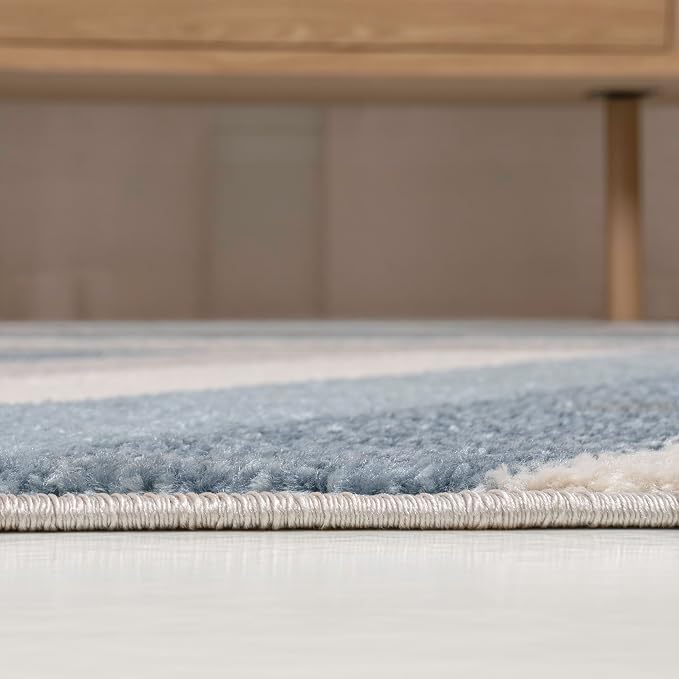 JONATHAN Y Retro Rainbow Stripe Indoor Area Rug 3x5, Blue/Cream/Gray, Contemporary, Casual, Coastal, Easy-Cleaning for Living Room, Bedroom, Kitchen, Pet Friendly, Non-Shedding (DZC102B-3)