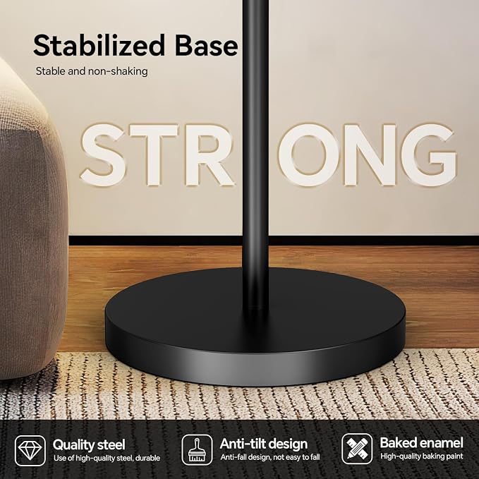 Black Tree Floor Lamp with 3 Crystal Cage Lampshades & Dimmable Bulbs - 70" Vintage Glam Standing Lamp for Living Room Bedroom, Industrial Modern Decor with Crystal Ball Accents (Black)