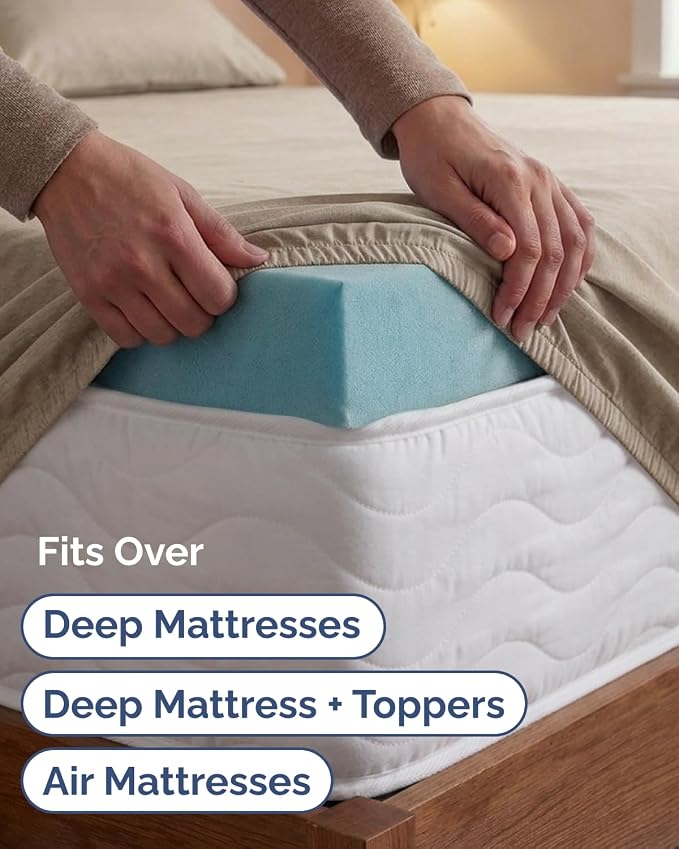 Extra Deep Twin XL Sheet Set - 4 Piece College Dorm Bed Sheets Set with Extra Deep Pockets - Ultra-Soft, Comfy & Breathable Bedding for Women, Men, Kids & Teens - Wrinkle & Fade Free - Heathered Beige