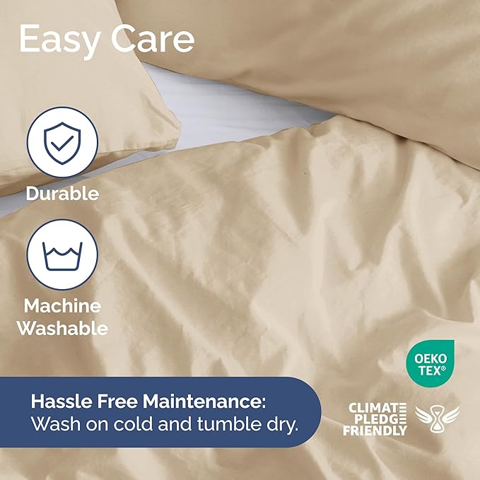 Duvet Cover King Size - Extra Soft King Size Duvet Cover - Lightweight, Breathable & Cozy - Easy Care & Fade Free with Zipper Closures & Ties - 104" x 90" Inches - (Cream) Comforter Not Included