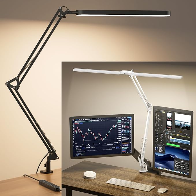 SKYLEO Desk Lamp - LED Desk Light - 5 Color Modes X 11 Brightness Levels, Timmer & Memory Function, Eye Caring, Easy Installation