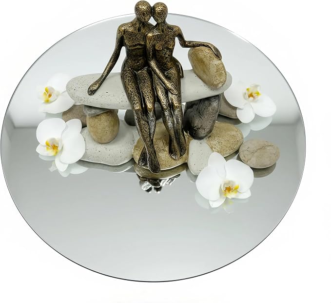 Lescafita Abstract Couple Sculpture Resin Statue – Romantic for Couple, Modern Couple Figurine Wedding Gift, Imitation Iron Style Love Sculpture for Home Decor