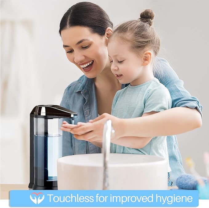 Secura 17oz / 500ml Premium Touchless Battery Operated Electric Automatic Soap Dispenser w/Adjustable Soap Dispensing Volume Control Dial (Dark Gunmetal) (Pack of 2)