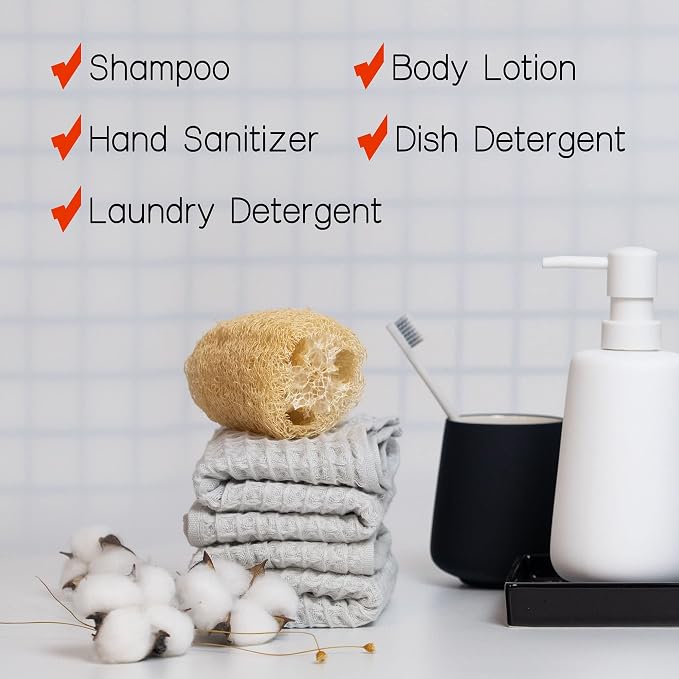 2 Pack Matte White Ceramic Soap Dispenser, 13 oz Refillable Bathroom or Kitchen Countertop Dispenser with Soft Touch Rubber Coating, Matte White