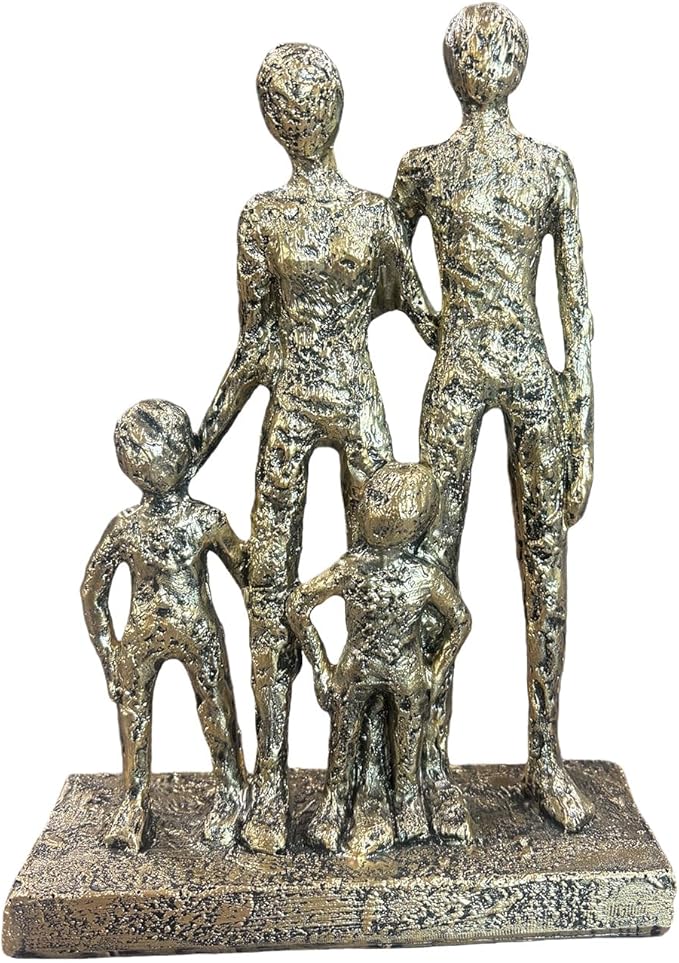 Lescafita Abstract Family Sculpture Resin Figurine – Modern, Meaningful Home Decor Statue, Family Bond Artwork for Living Room Shelf