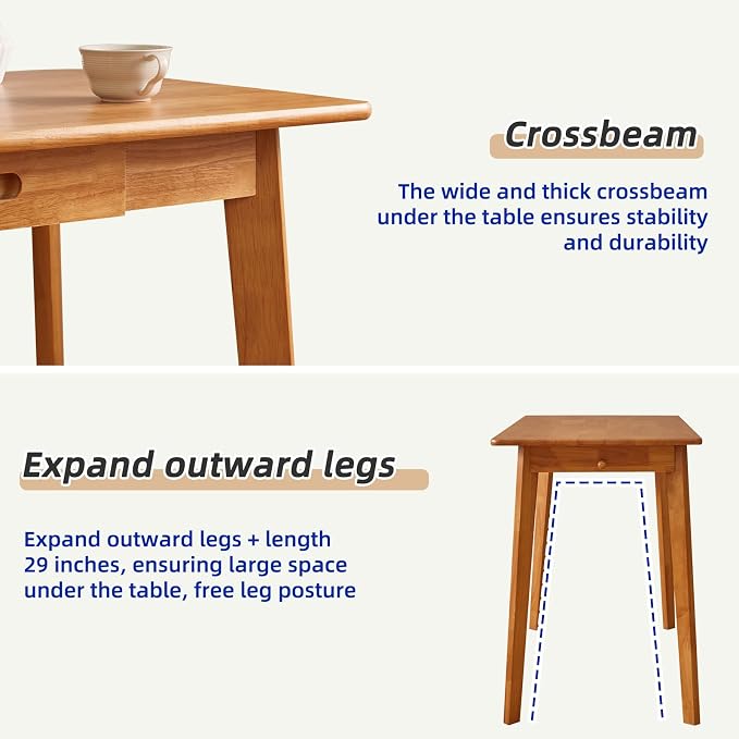 Aibiju Wooden Computer Desk with Drawer and Hanging Rod, Modern Minimalist Style PC Laptop Computer Workbench with Solid Wood, 47" Home Office Work Table, Cherry Wood Color YD-WD03N