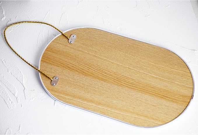 Oval Mirror with Lanyard, High Definition Bathroom Mirror for Bathroom, Hallway, Living Room (Sliver, 11.61x18.9inch)