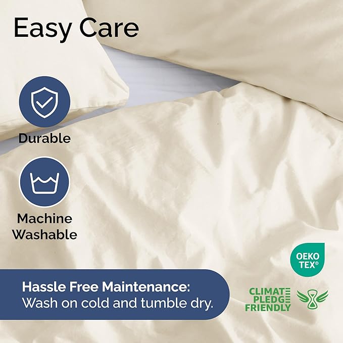 Duvet Cover Twin/Twin XL Size - Extra Soft Twin/Twin XL Size Duvet Cover - Breathable, Easy Care and Fade Free with Zipper Closures & Ties - 68" x 90" Inches - (Off White) Comforter Not Included