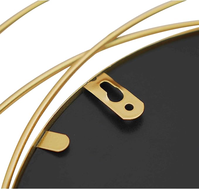2 Set Circle Mirrors for Wall Decor for Living Room Bedroom Bathroom Entryway Metal Round Mirror Decorative Hanging Mirrors Sun Bohemian Geometric Accent Sculpture -Gold 15.7 in