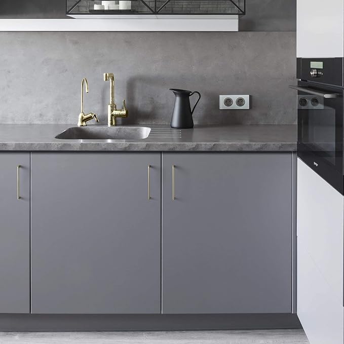 Goo-Ki Shinging Gold Cabinet Pulls with 6.3''(160mm) Hole Centers, Modern Style Zinc Alloy Cabinet Handles for Dresser,Wardrobe,Cupboard- 6 Pack