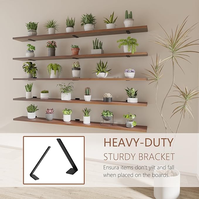 5 Tier Book Shelf,72 inch Long Floating Shelf for Wall,Adjustable Large Bookcase,Wall Mounted Bookshelf Display Shelves