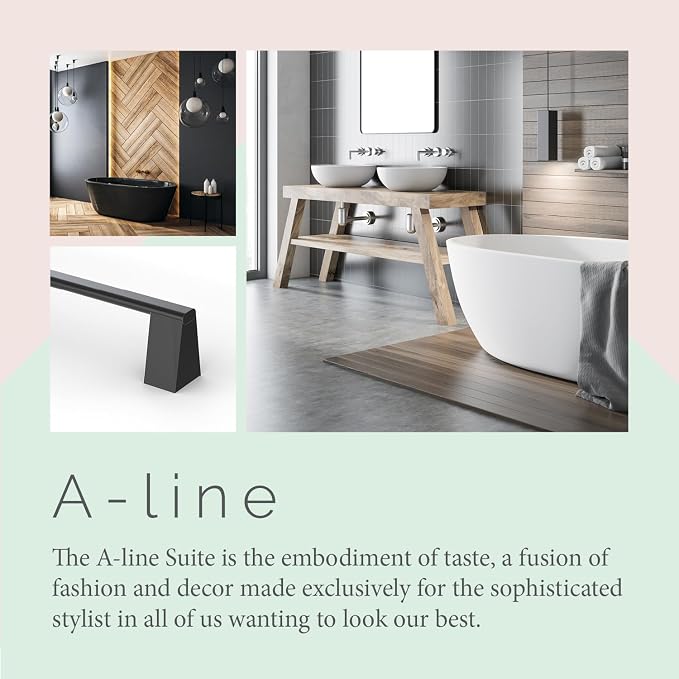 Gatco 5651MX A-Line Towel Bar, 18 Inch, Matte Black