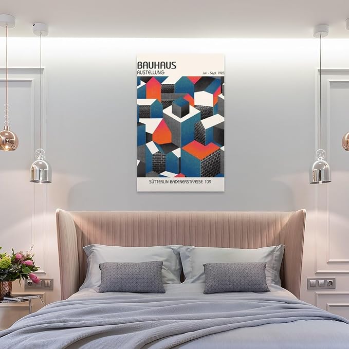Bauhaus Poster, Bauhaus Print, Bauhaus Wall Art, Modern Home Decor, Bauhaus Exhibition Poster Poster for Room Aesthetics Canvas Wall Art Poster And Print Unframe-style 12x18inch(30x45cm)