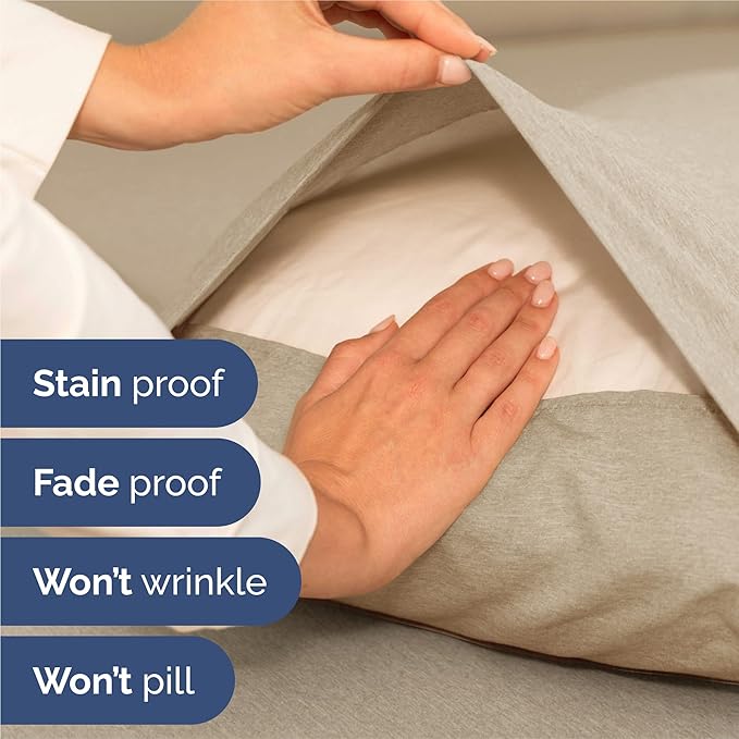 Split King Size 5 Piece Sheet Set - Comfy Breathable & Cooling Sheets - Hotel Luxury Bed Sheets for Women & Men - Deep Pockets, Easy-Fit, Soft & Wrinkle Free Sheets - Heathered Beige Oeko-Tex Sheets