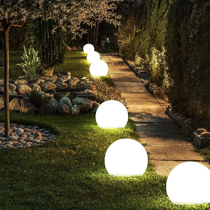 Mr.Go 12-inch Rechargeable LED Ball Light, RGB Color-Changing Globe Orb Lamp w/Remote, Home Kids Room Bedroom Bar Table Patio Pool Party Dimmable Sphere Nightlight Relax Mood Lighting Decoration