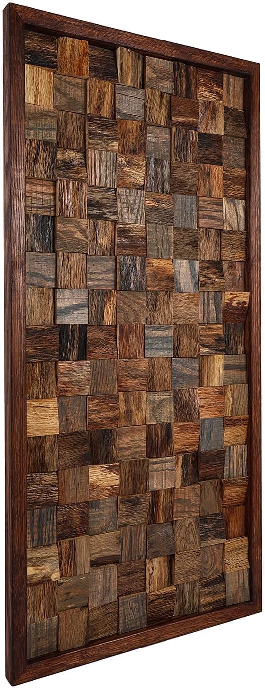 CONSDAN Wood Wall Decor | USA Grown Hardwood, Rustic Wooden Wall Art, Home Decorations for Living Room and Bedroom Aesthetic, Framed and Ready to Hang, Rustic, 36" x 18"