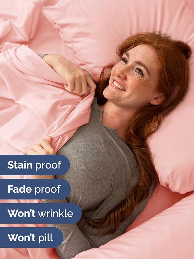 Extra Deep Cal King Sheet Set - 6 Piece Breathable and Cooling Sheets - Hotel Luxury Bedding for Women, Men, Kids & Teens - Easy & Secure Fit - Soft and Wrinkle Free - Extra Deep Pockets - Baby Pink