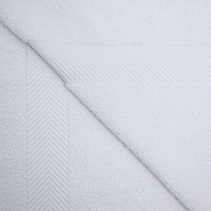 Superior Zero Twist 100% Cotton Bath Towels, Super Soft, Fluffy and Absorbent, Premium Quality Oversized Bath Towel Set of 2, White