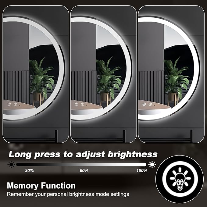 NEWBULIG Wall Mirror, Bathroom Mirror for Over Sink, Matte Metal Framed Vanity Mirror, Wall Decor for Bedroom, Tempered Glass