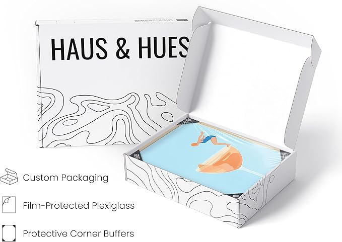 HAUS AND HUES Preppy Bar Wall Decor - Blue and Orange Bar Cart Decor, Colorful Bar Wall Art Print, Vintage Cocktail Poster, Alcohol Art Decorations, Aperol Spritz (Beige Frame, 24x36)