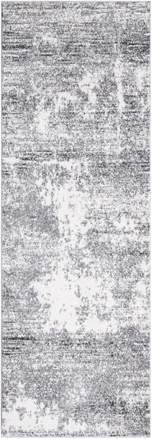 Keen Home Design Area Rugs - 2x14 Non-Shedding, Abstract Rugs for Kitchen, Living Room, Bedroom, Dining Room, Entryway - Size: 2'8" x 14', Abstract Cream/Grey